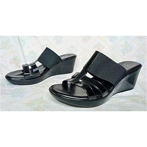 Italian Shoemakers Wedge Sandals in Black 🖤